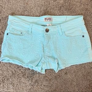 Mudd Teal Shorts with Lace